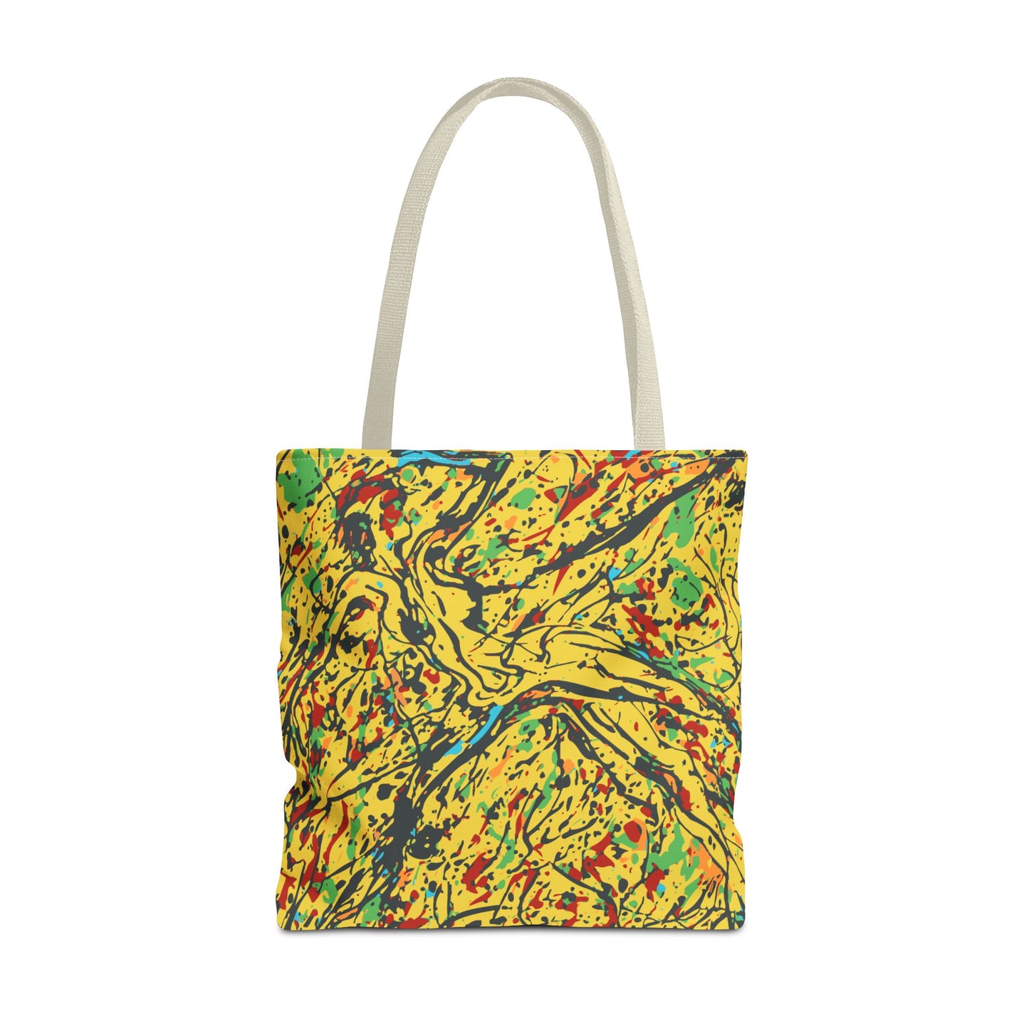 Abstract Yellow Splash Tote Bag — Vibrant Paint-Splatter AOP Tote