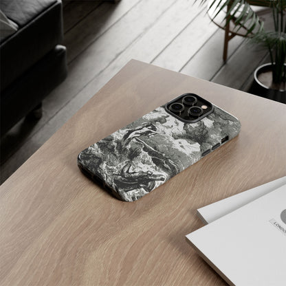 Vintage Ocean Art Phone Case — Mythic Sea Illustration Tough Case