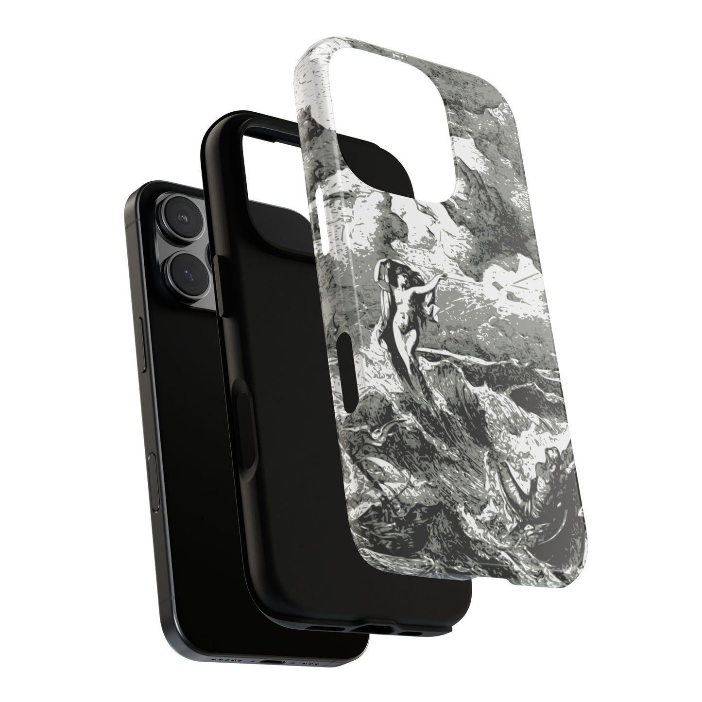 Vintage Ocean Art Phone Case — Mythic Sea Illustration Tough Case