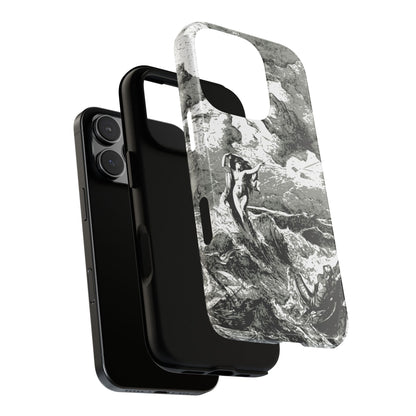 Vintage Ocean Art Phone Case — Mythic Sea Illustration Tough Case