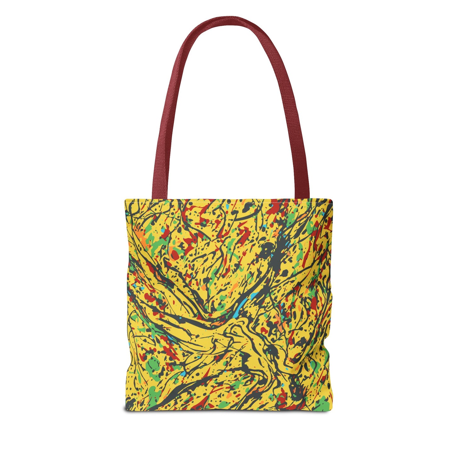 Abstract Yellow Splash Tote Bag — Vibrant Paint-Splatter AOP Tote