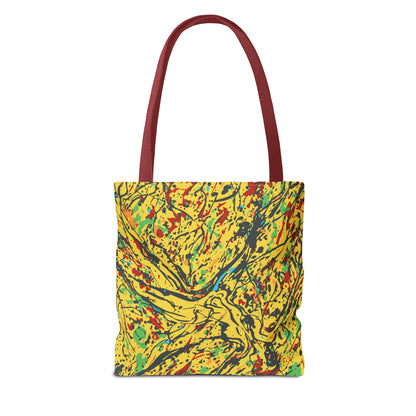 Abstract Yellow Splash Tote Bag — Vibrant Paint-Splatter AOP Tote