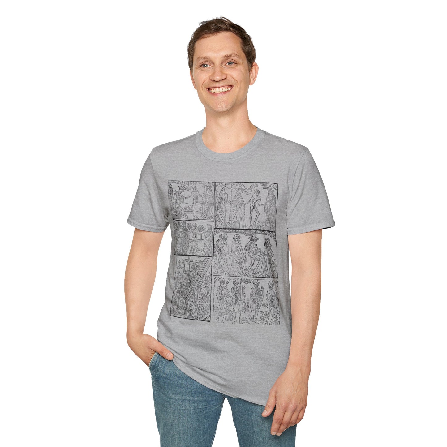 Ancient Greek Comic Panel T-Shirt — Classical Myth Sketch Art