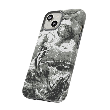 Vintage Ocean Art Phone Case — Mythic Sea Illustration Tough Case