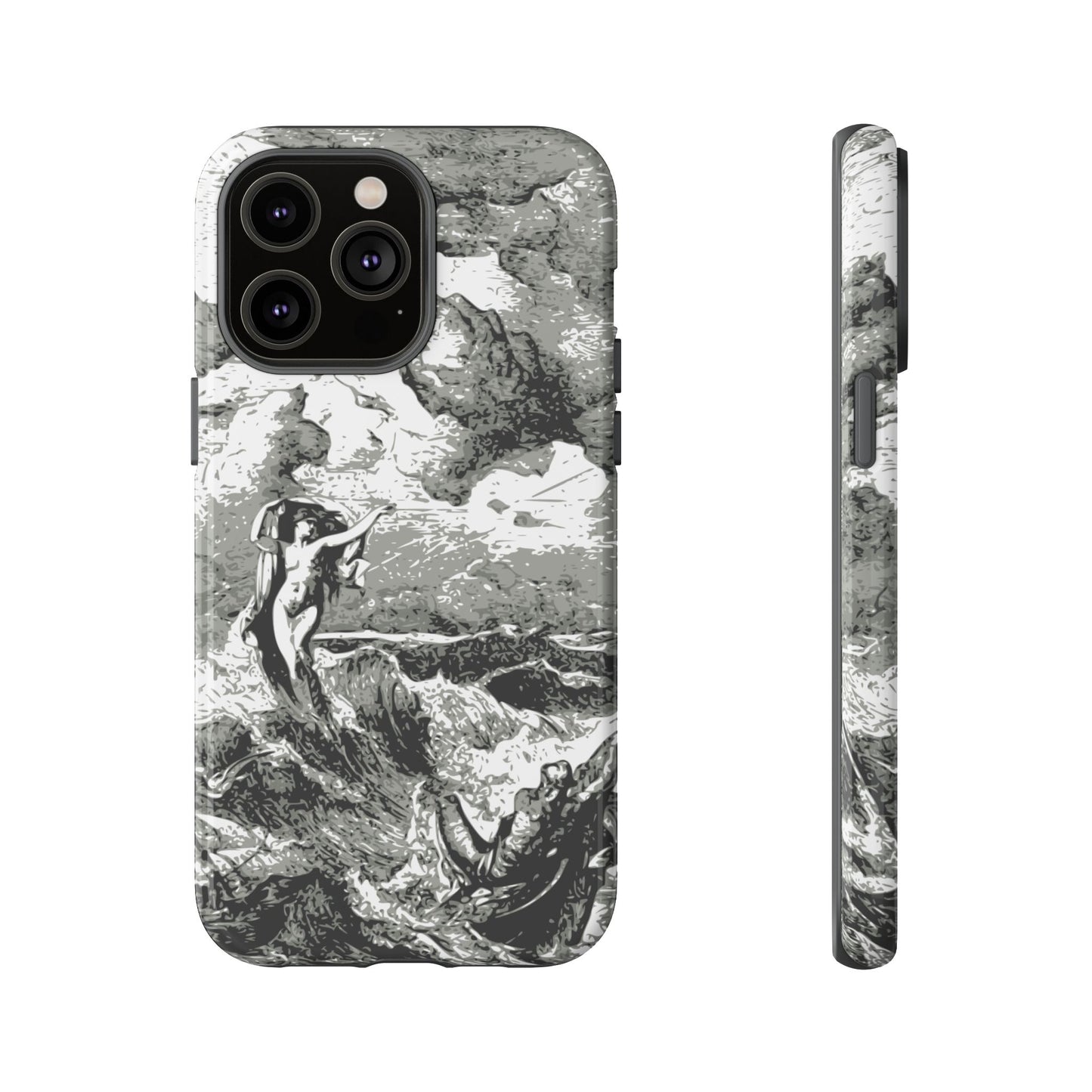 Vintage Ocean Art Phone Case — Mythic Sea Illustration Tough Case