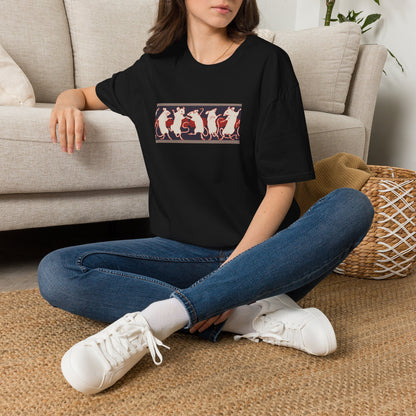 Dancing Rats Graphic T-Shirt — Vintage Folk Art Rodent Design