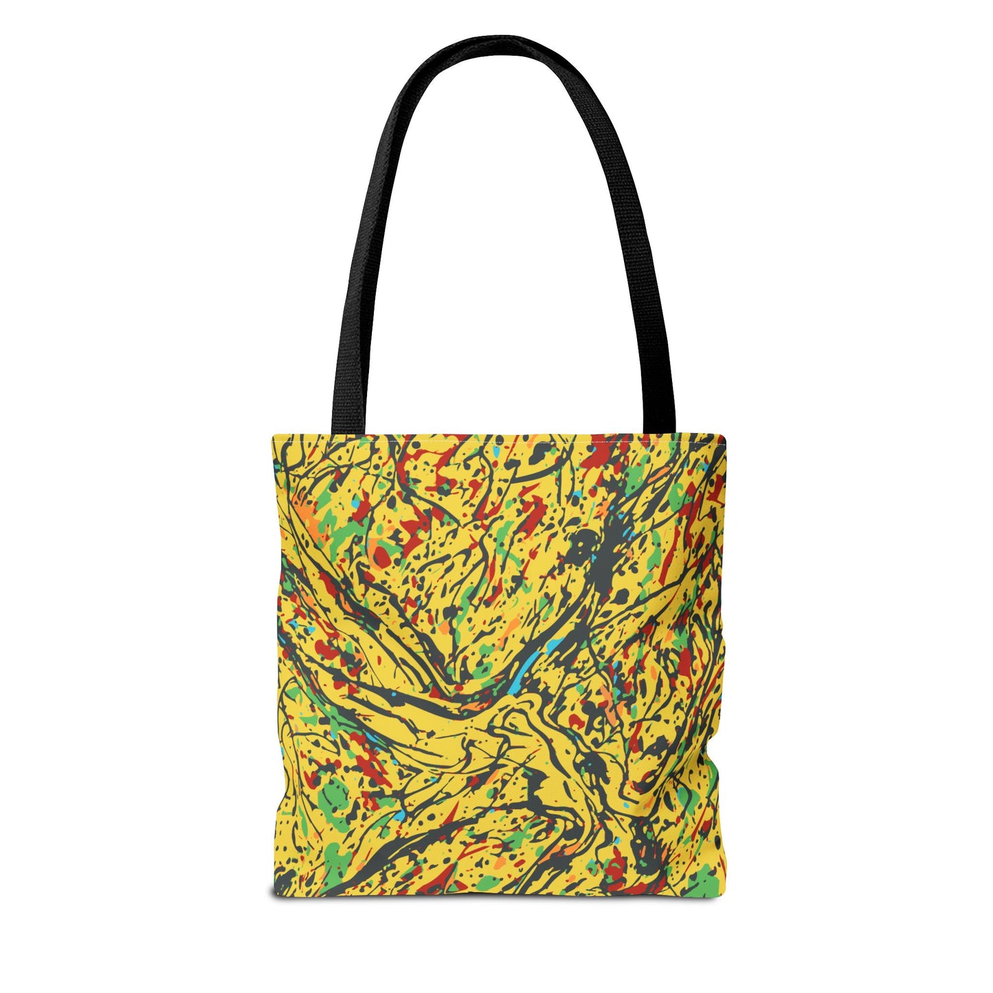 Abstract Yellow Splash Tote Bag — Vibrant Paint-Splatter AOP Tote