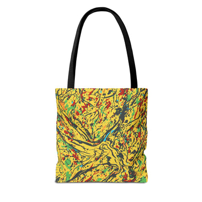 Abstract Yellow Splash Tote Bag — Vibrant Paint-Splatter AOP Tote