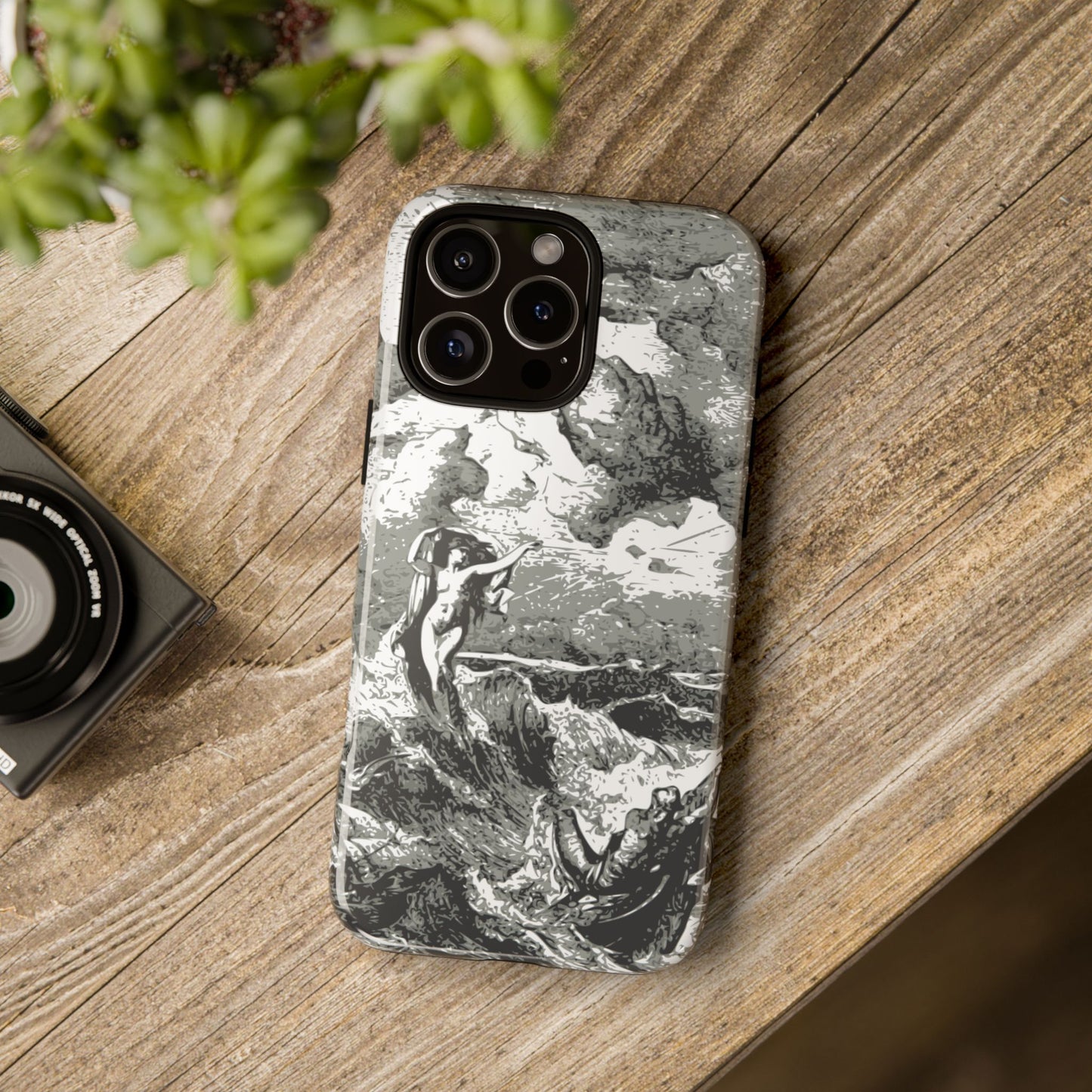 Vintage Ocean Art Phone Case — Mythic Sea Illustration Tough Case