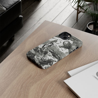Vintage Ocean Art Phone Case — Mythic Sea Illustration Tough Case