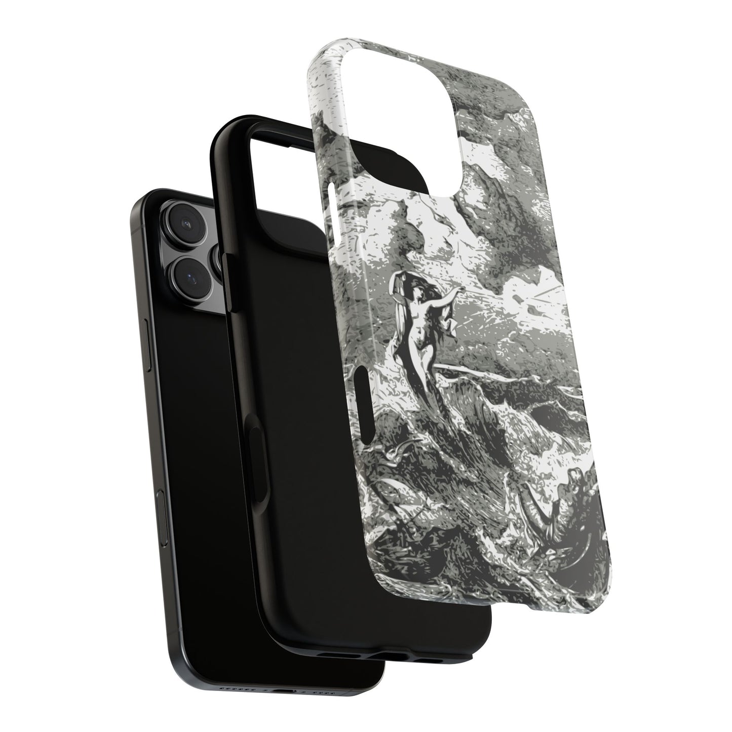 Vintage Ocean Art Phone Case — Mythic Sea Illustration Tough Case