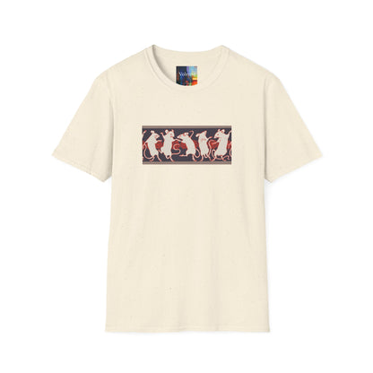 Dancing Rats Graphic T-Shirt — Vintage Folk Art Rodent Design