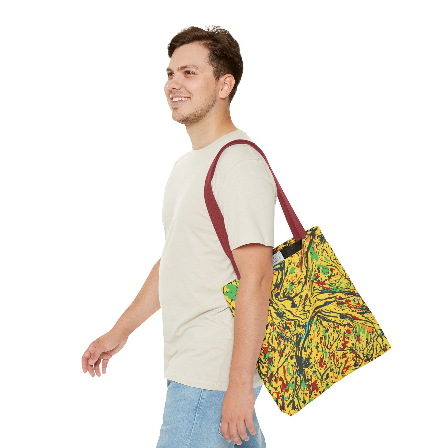 Abstract Yellow Splash Tote Bag — Vibrant Paint-Splatter AOP Tote