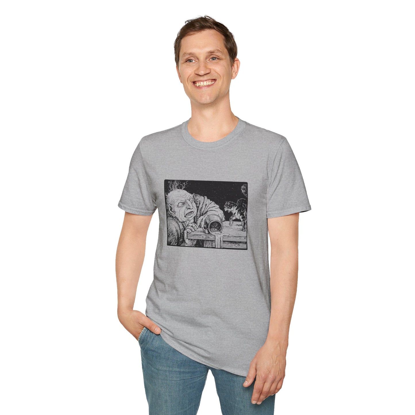Creepy Vintage Ghoul Illustration T-Shirt – Horror Art Tee