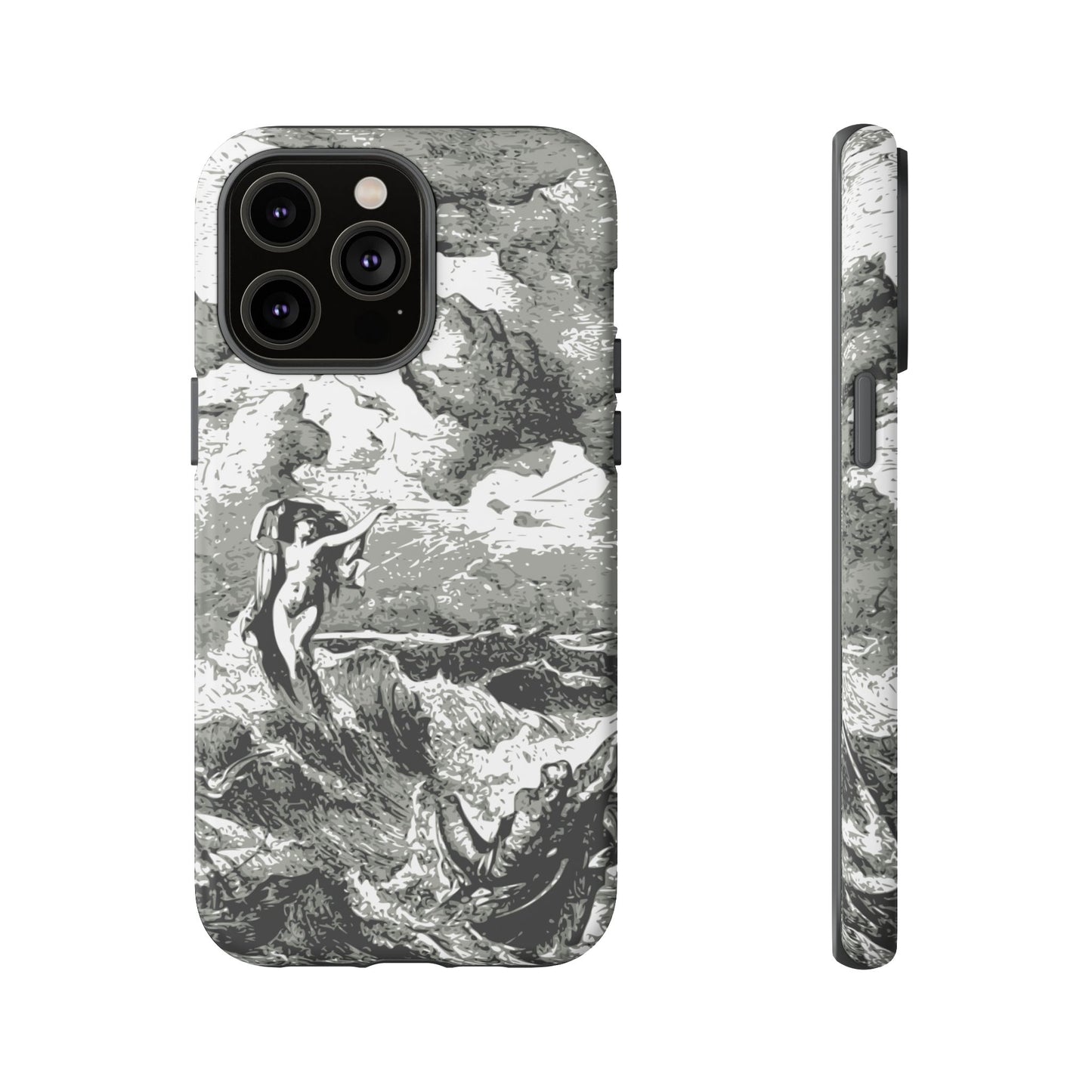Vintage Ocean Art Phone Case — Mythic Sea Illustration Tough Case