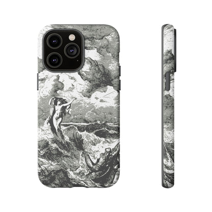 Vintage Ocean Art Phone Case — Mythic Sea Illustration Tough Case