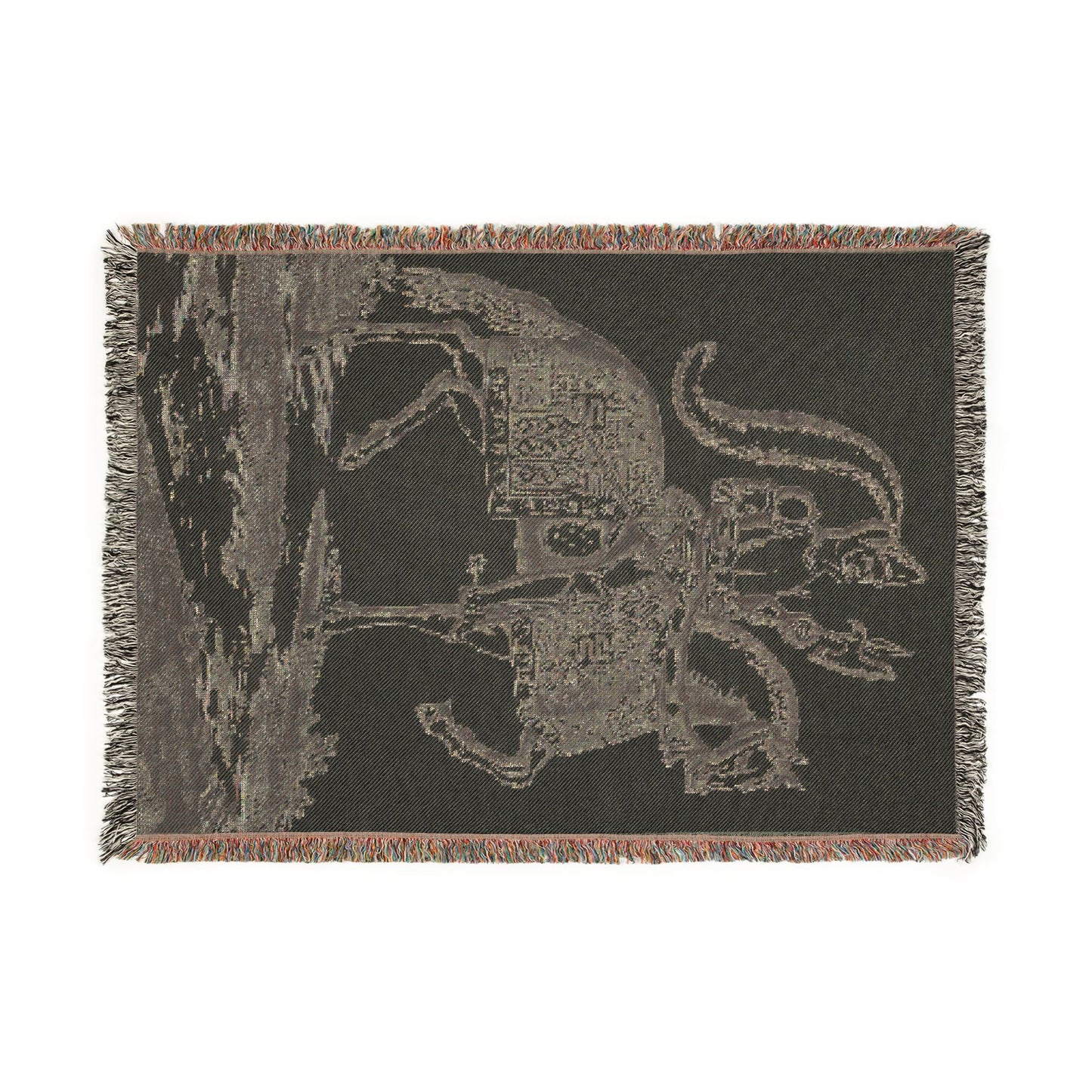 Knight Patterned Woven Blanket – Bohemian Style Cover for Living Room and Children's Room