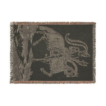 Knight Patterned Woven Blanket – Bohemian Style Cover for Living Room and Children's Room