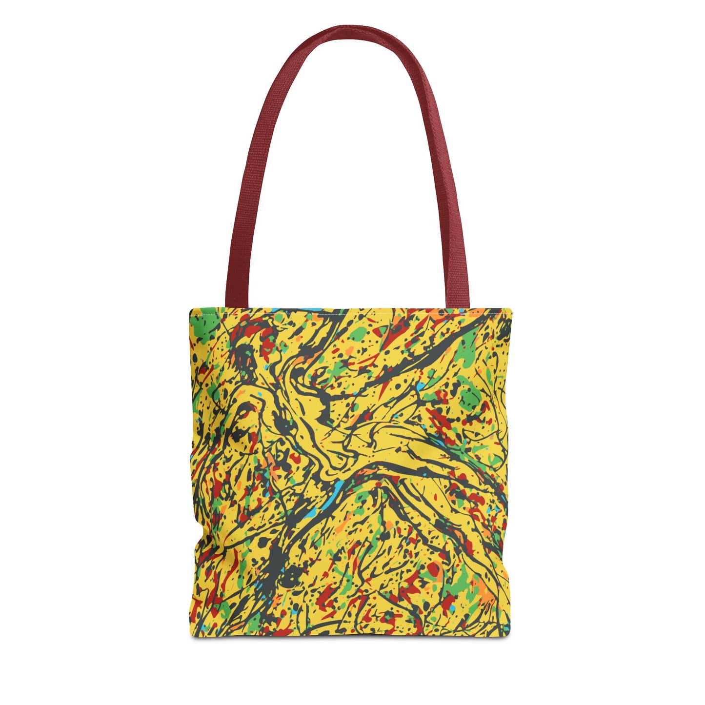 Abstract Yellow Splash Tote Bag — Vibrant Paint-Splatter AOP Tote