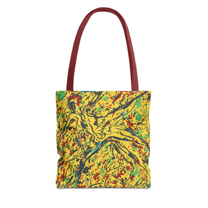 Abstract Yellow Splash Tote Bag — Vibrant Paint-Splatter AOP Tote