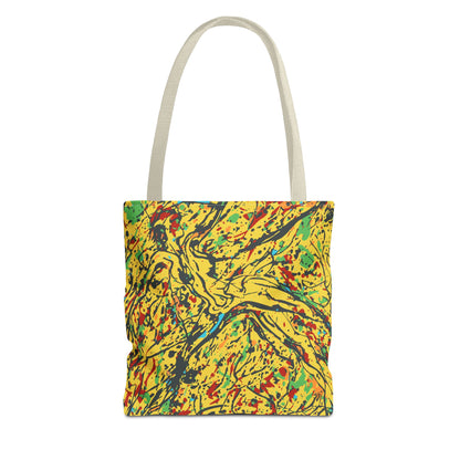 Abstract Yellow Splash Tote Bag — Vibrant Paint-Splatter AOP Tote