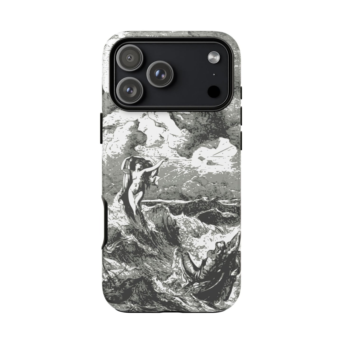 Vintage Ocean Art Phone Case — Mythic Sea Illustration Tough Case