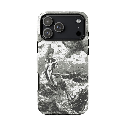 Vintage Ocean Art Phone Case — Mythic Sea Illustration Tough Case
