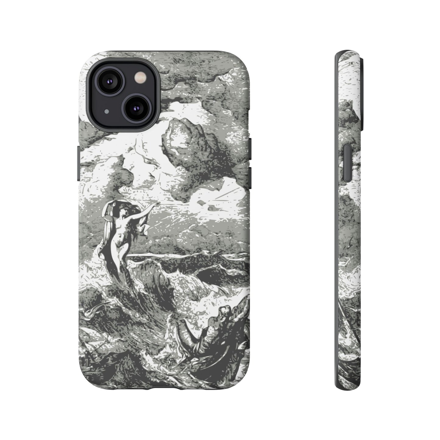Vintage Ocean Art Phone Case — Mythic Sea Illustration Tough Case