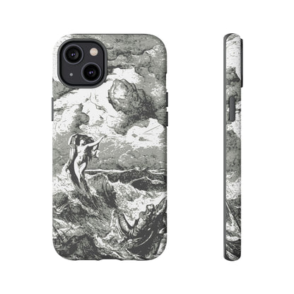 Vintage Ocean Art Phone Case — Mythic Sea Illustration Tough Case