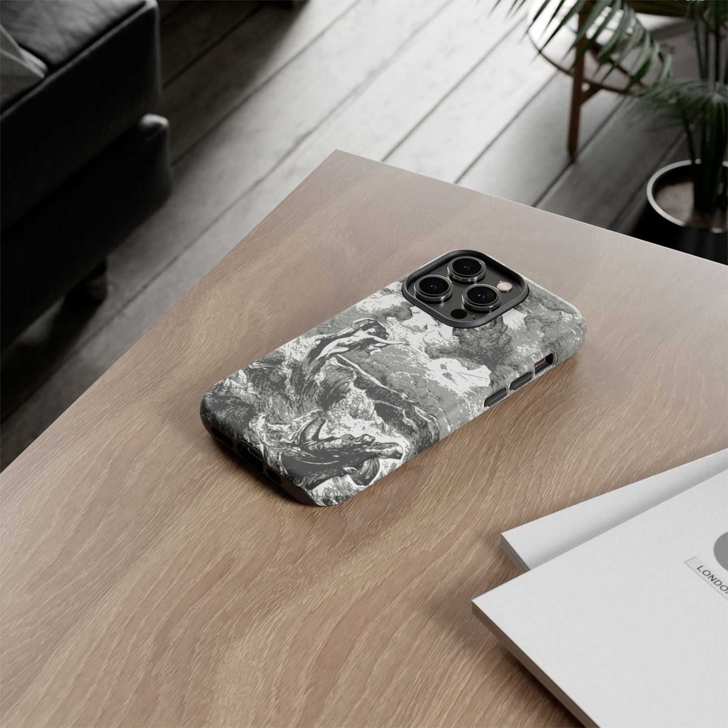 Vintage Ocean Art Phone Case — Mythic Sea Illustration Tough Case