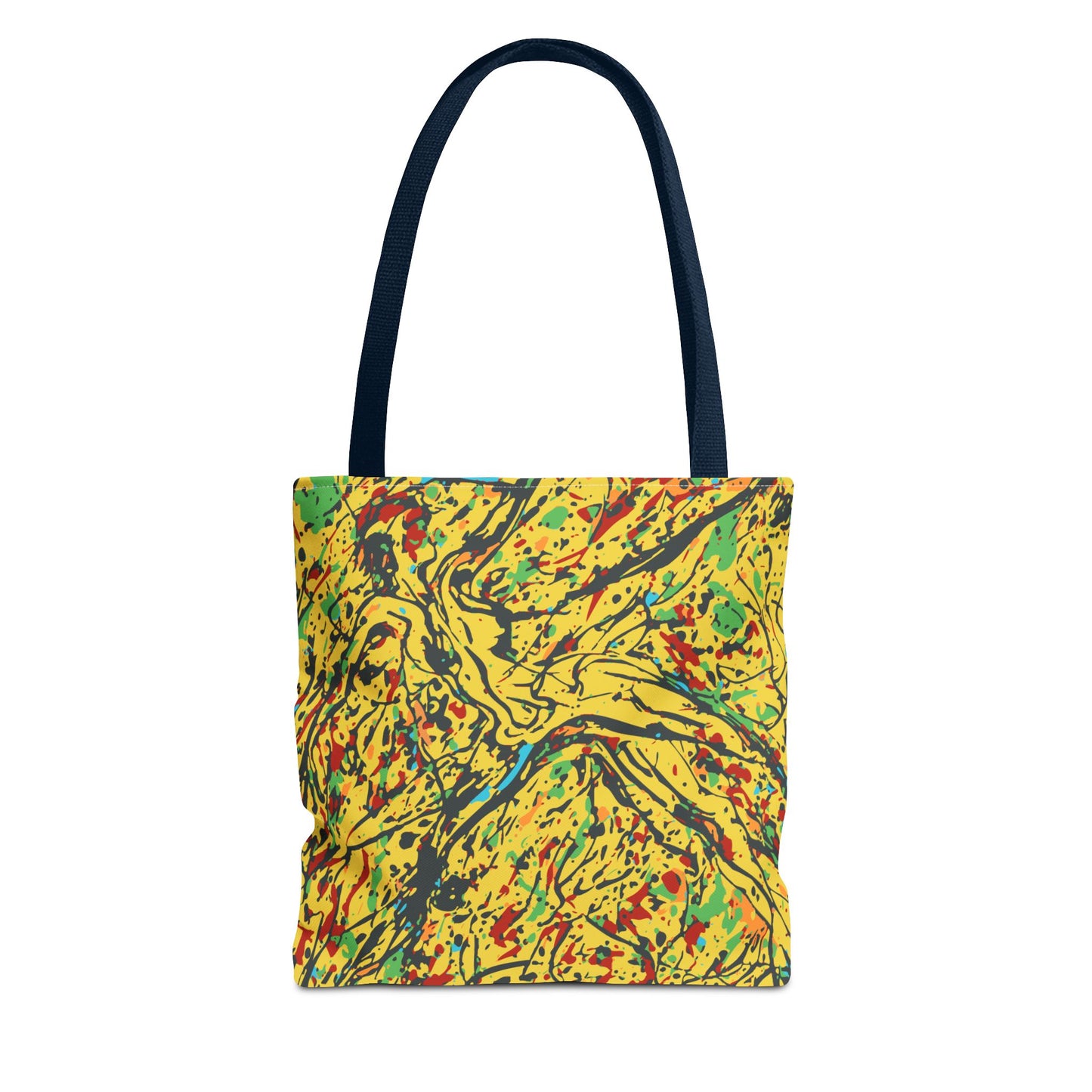 Abstract Yellow Splash Tote Bag — Vibrant Paint-Splatter AOP Tote