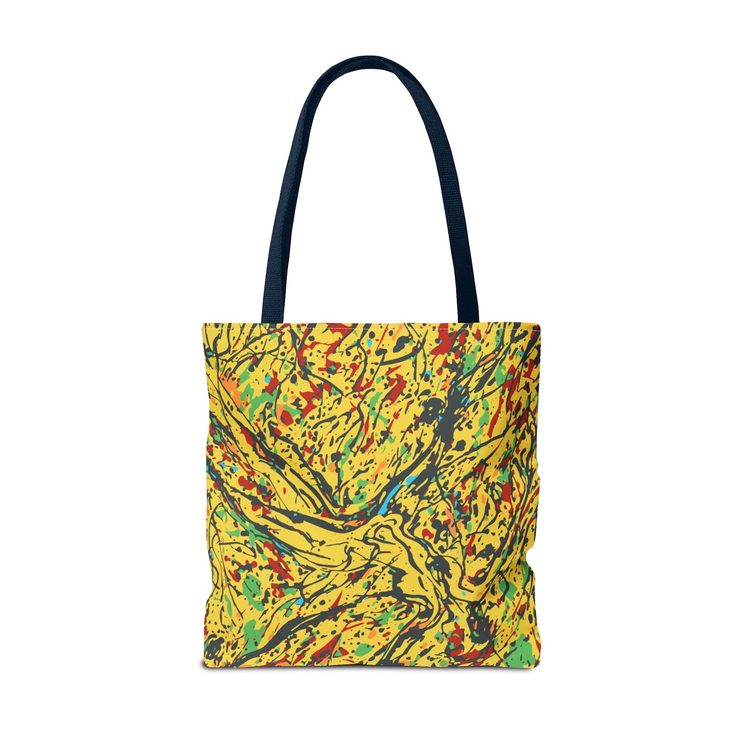 Abstract Yellow Splash Tote Bag — Vibrant Paint-Splatter AOP Tote