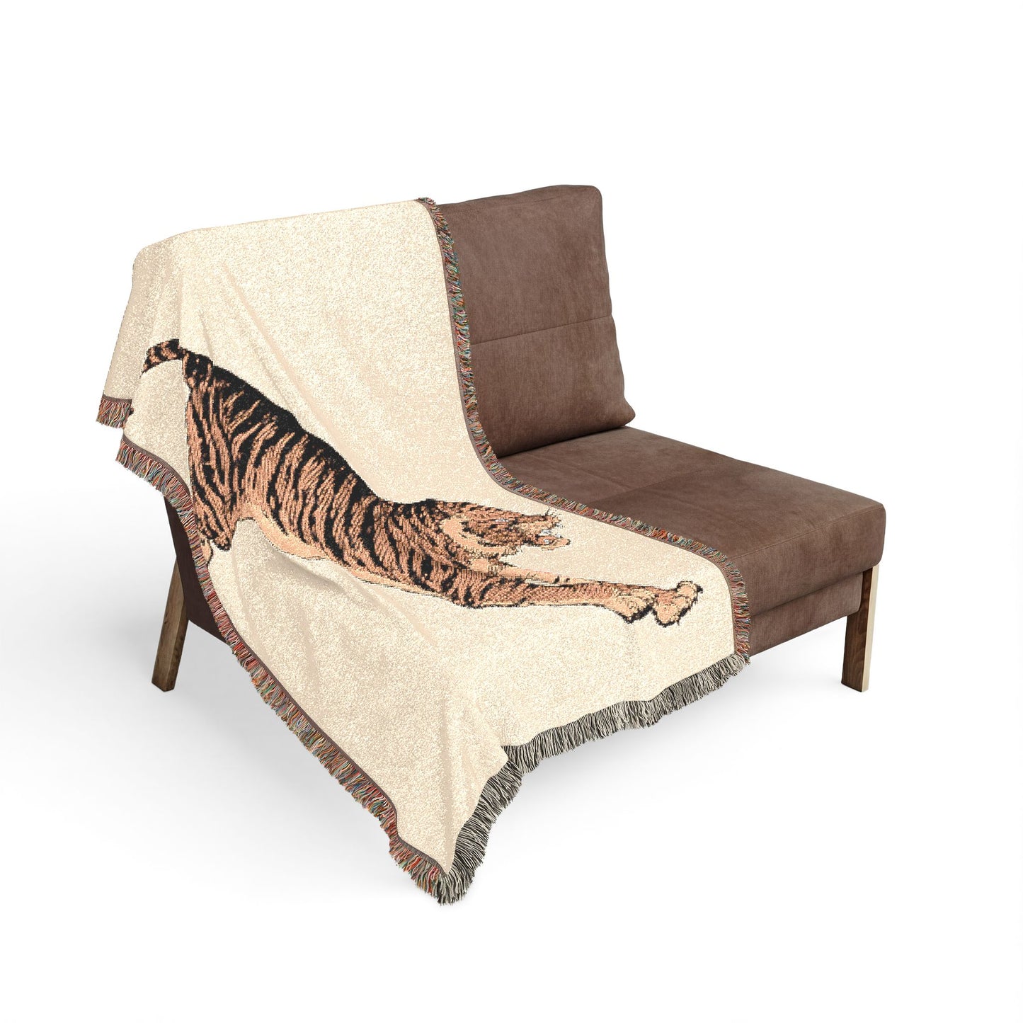 Jumping Tiger Woven Blanket