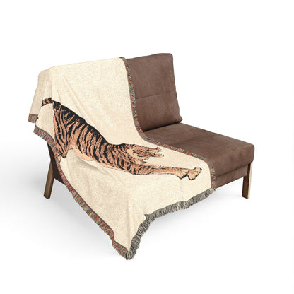 Jumping Tiger Woven Blanket