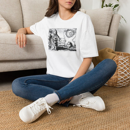 Vintage Alchemy Art Tee — Sun & Moon Esoteric Illustration T-Shirt