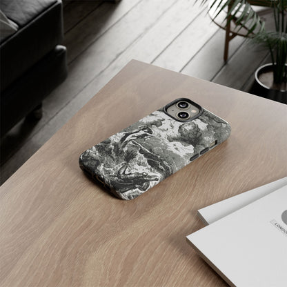 Vintage Ocean Art Phone Case — Mythic Sea Illustration Tough Case