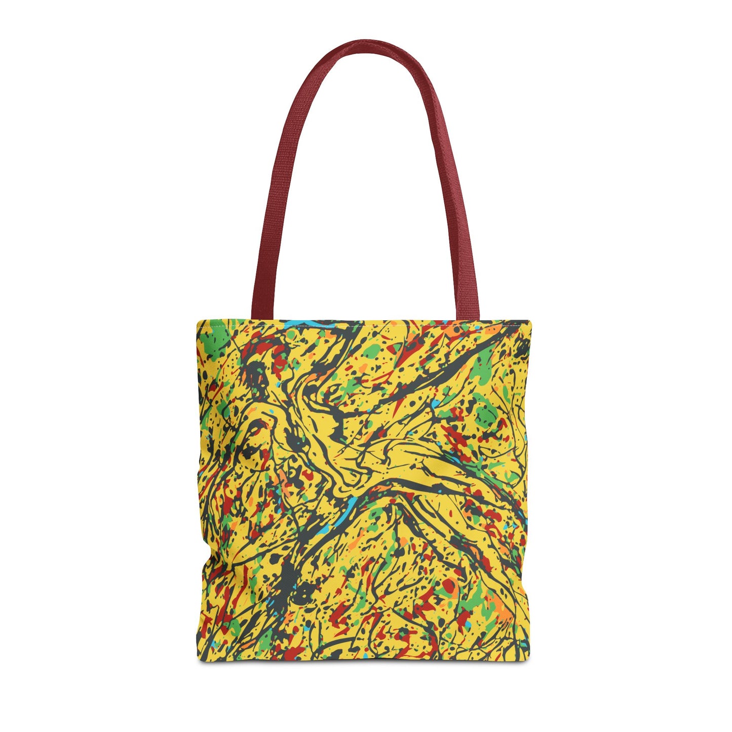 Abstract Yellow Splash Tote Bag — Vibrant Paint-Splatter AOP Tote