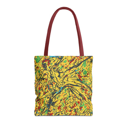Abstract Yellow Splash Tote Bag — Vibrant Paint-Splatter AOP Tote