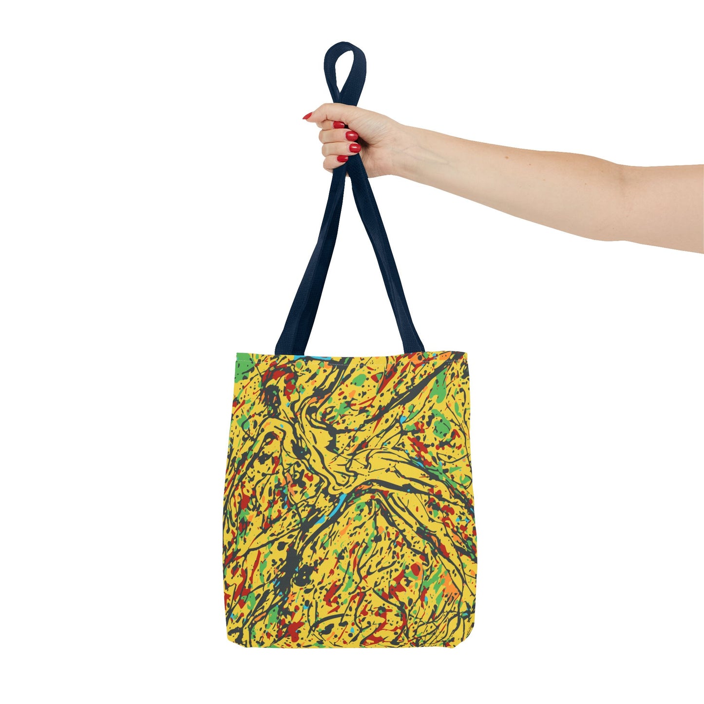 Abstract Yellow Splash Tote Bag — Vibrant Paint-Splatter AOP Tote