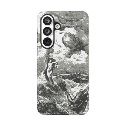 Vintage Ocean Art Phone Case — Mythic Sea Illustration Tough Case