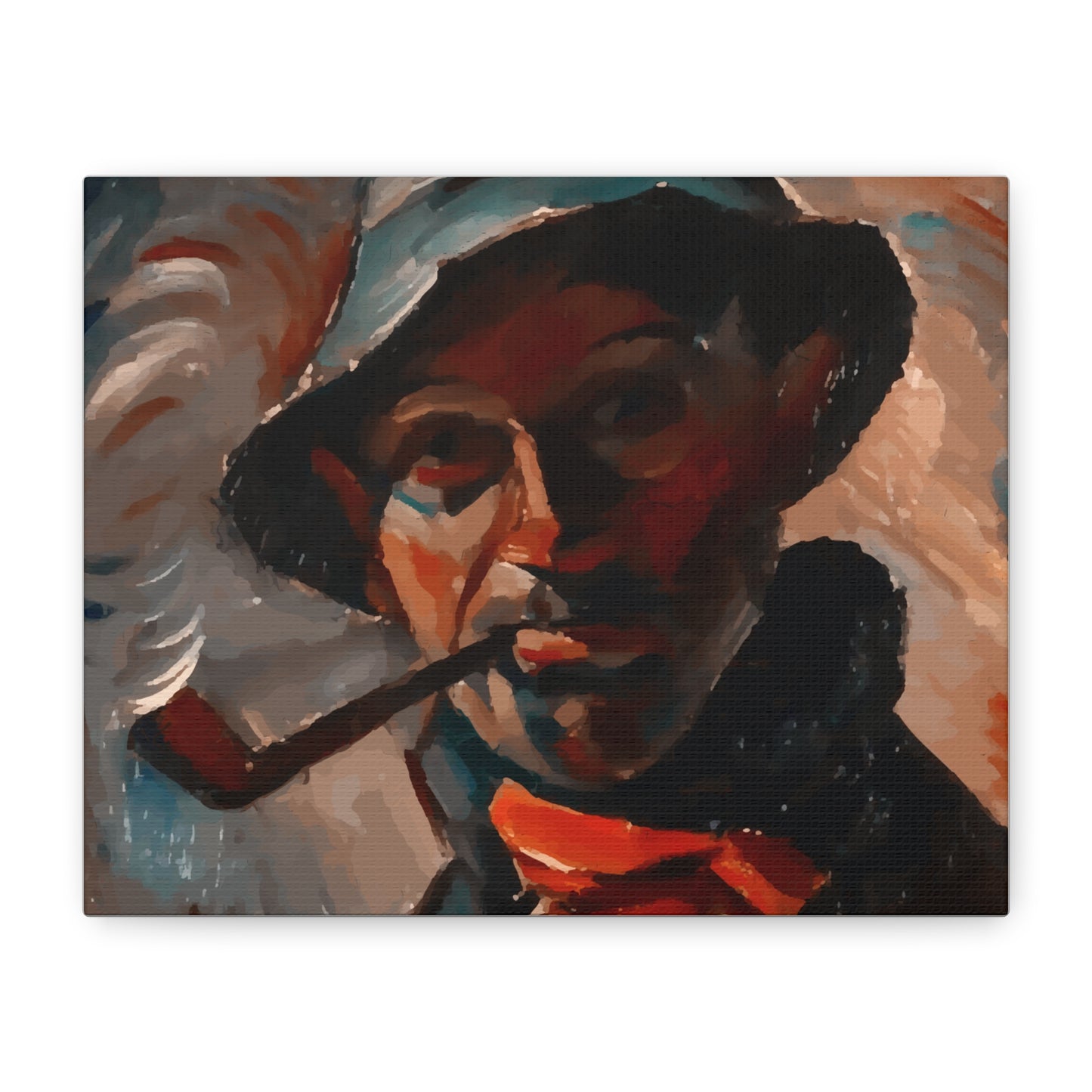 Smoky Vintage Portrait Canvas – Stretched Matte Wall Art