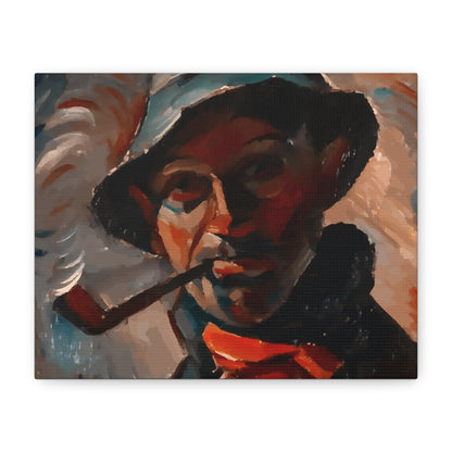 Smoky Vintage Portrait Canvas – Stretched Matte Wall Art