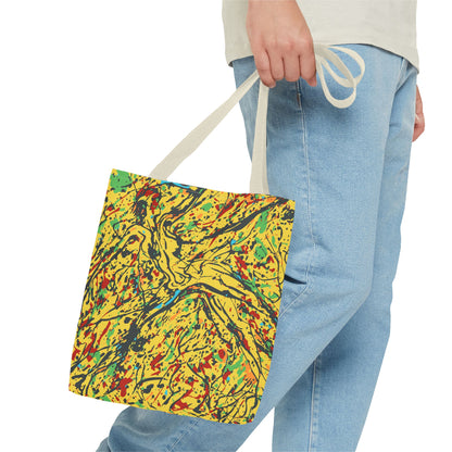 Abstract Yellow Splash Tote Bag — Vibrant Paint-Splatter AOP Tote