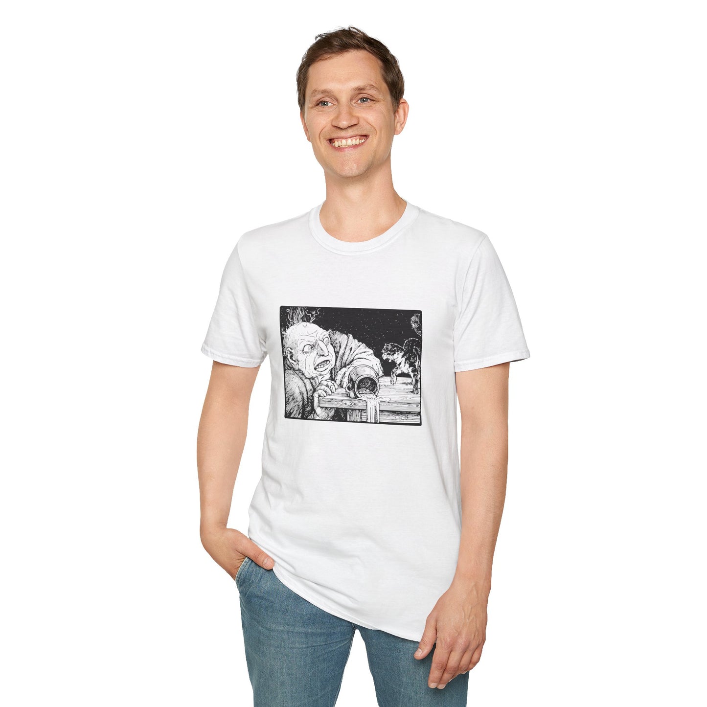 Creepy Vintage Ghoul Illustration T-Shirt – Horror Art Tee