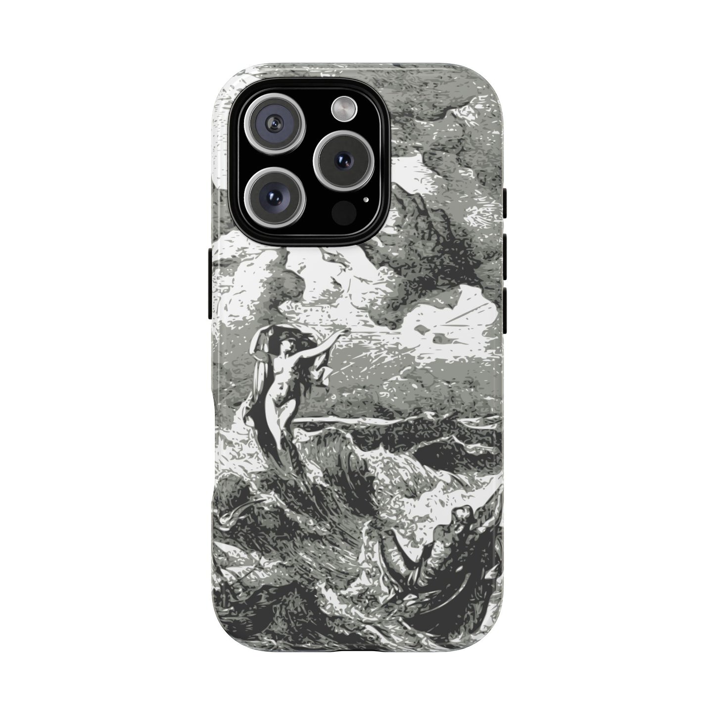 Vintage Ocean Art Phone Case — Mythic Sea Illustration Tough Case