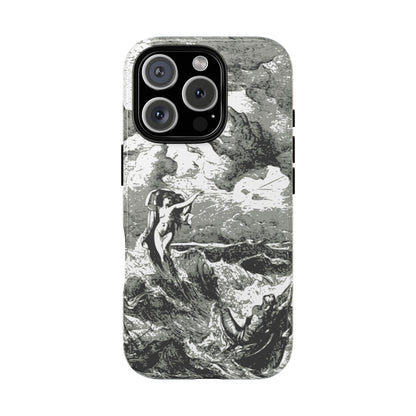 Vintage Ocean Art Phone Case — Mythic Sea Illustration Tough Case