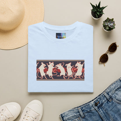 Dancing Rats Graphic T-Shirt — Vintage Folk Art Rodent Design