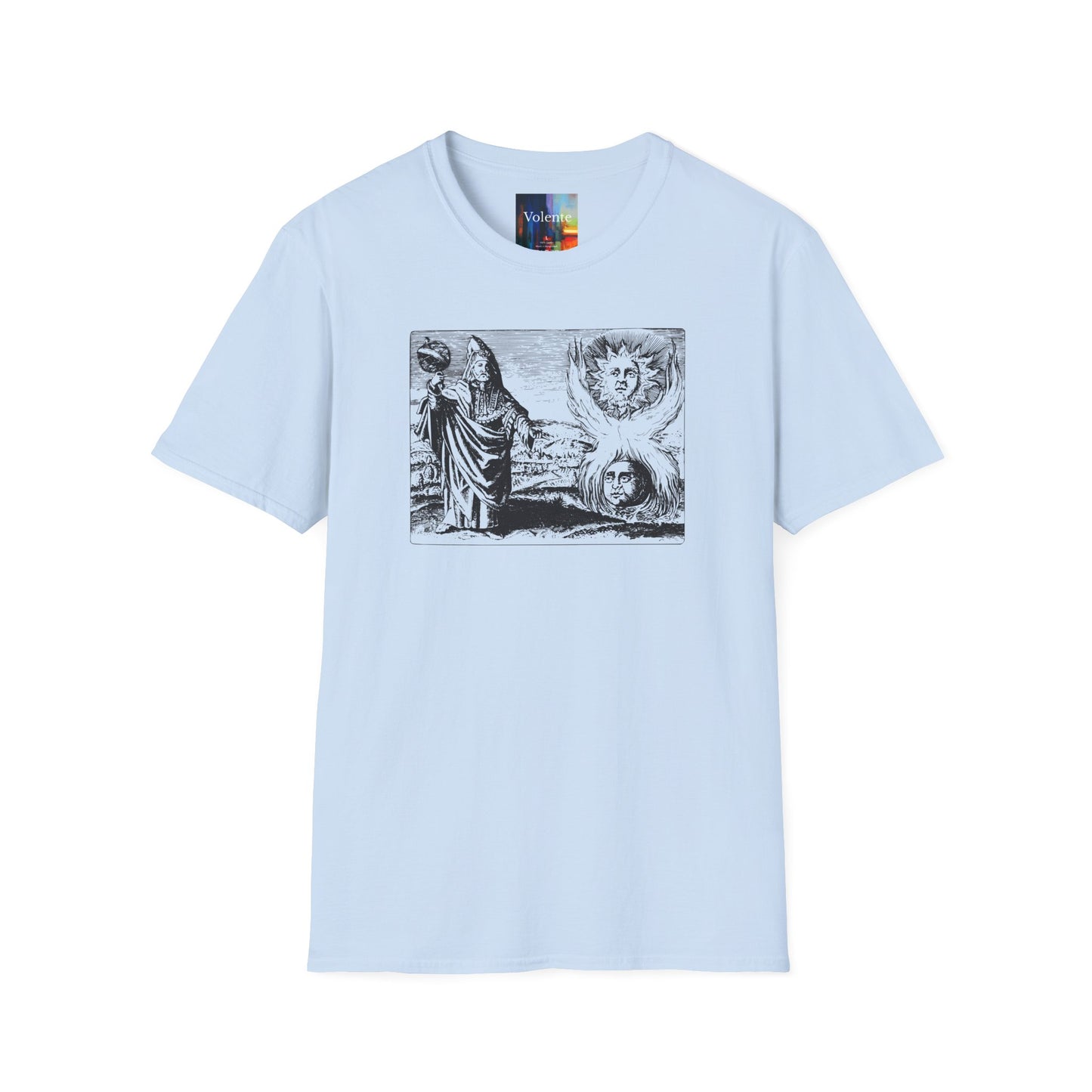 Vintage Alchemy Art Tee — Sun & Moon Esoteric Illustration T-Shirt