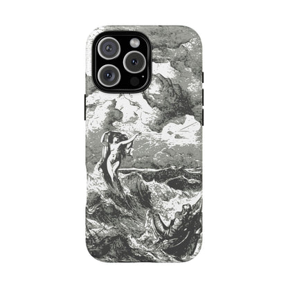Vintage Ocean Art Phone Case — Mythic Sea Illustration Tough Case