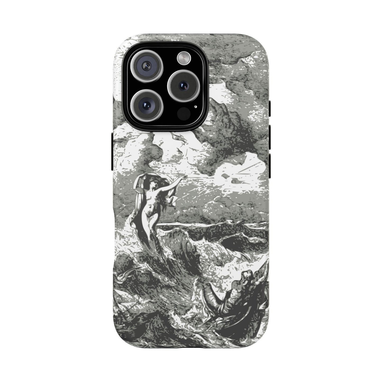 Vintage Ocean Art Phone Case — Mythic Sea Illustration Tough Case